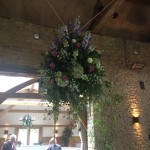Interior hanging flower arrangement