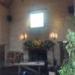Interior fireplace flower arrangement